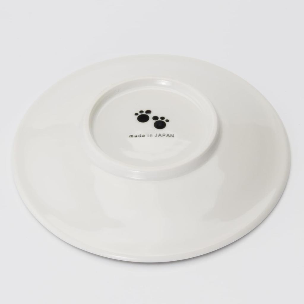 Mino ware side and small set of approximately 14cm in microwave and dishwasher featuring a sitting cat made in product number plates, plates, plates,