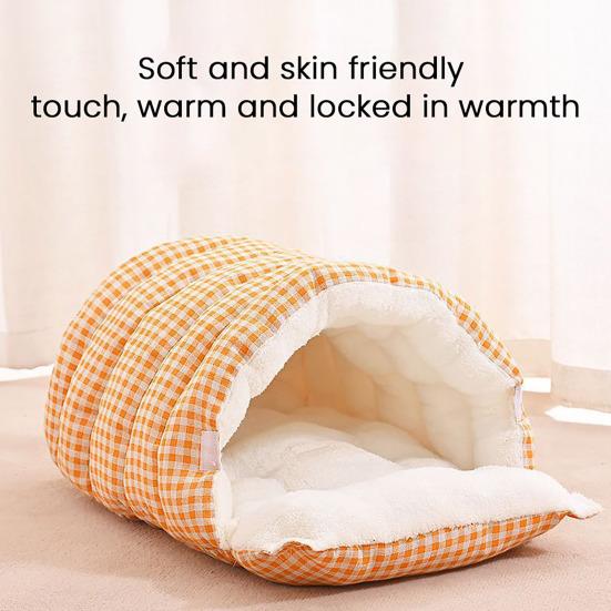 Yousheng Cat Nest Bed Winter Warm Pet Cave Indoor Cats Padded House Tent Soft Plush Pet Bed Removable Washable for Cats And Puppies