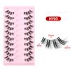 New Middle East cross-border cat eye false eyelashes, eye tail elongated transparent stem eyelashes 10 pairs flat factory