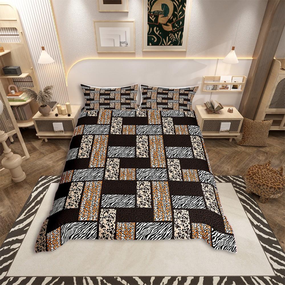 Homewish Cheetah Cow Print Duvet Cover SetModern Fashion Bedding SetTeens Kids Adult Bed Set