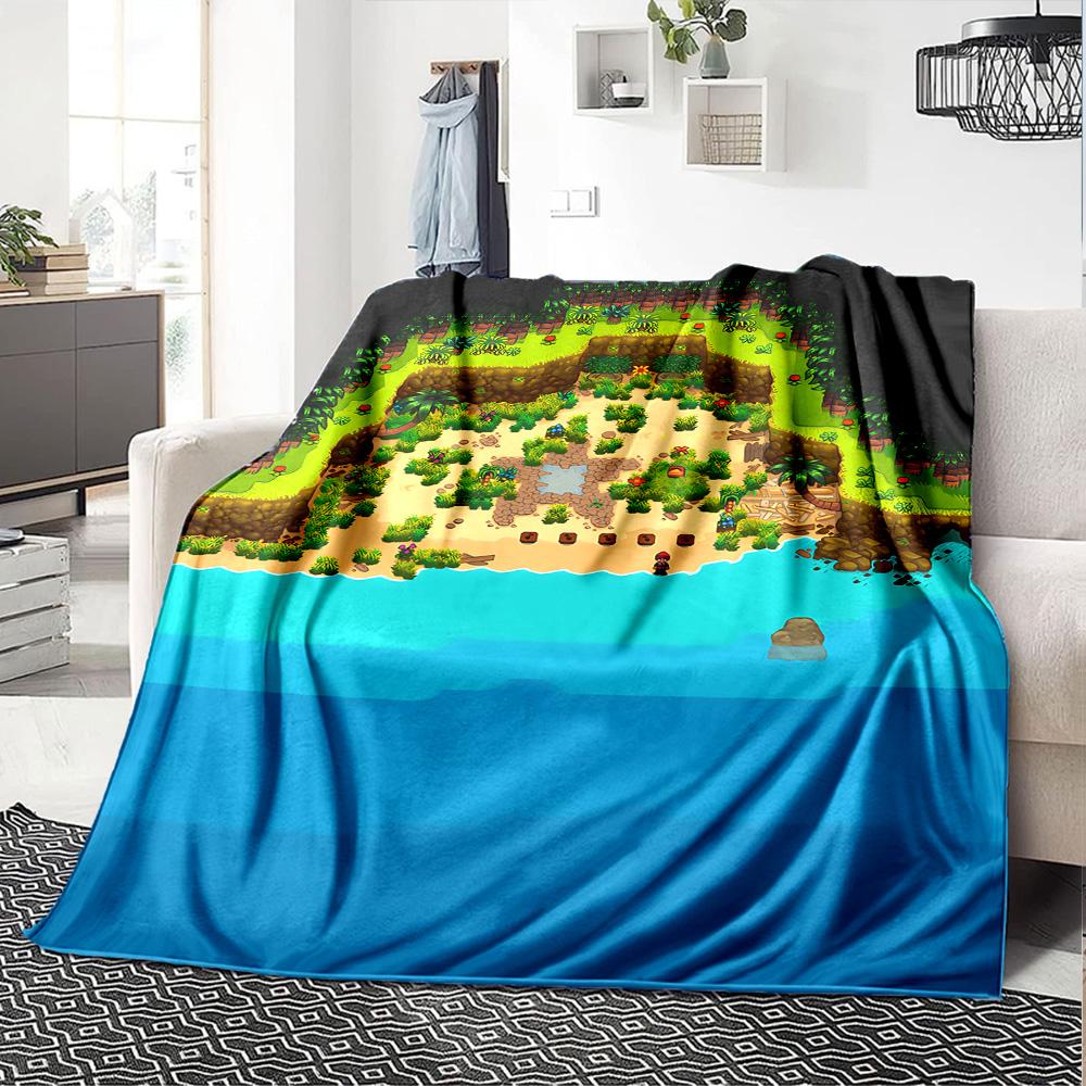 1pc Blanket - game Stardew Valley Print Design,Lightweight Blanket for Sofa,Bed- Soft &Warm,Gift for All Seasons