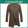 Luxurious Mens Winter Formal Trench Coat Double Breasted Long Wool Jacket Outwear