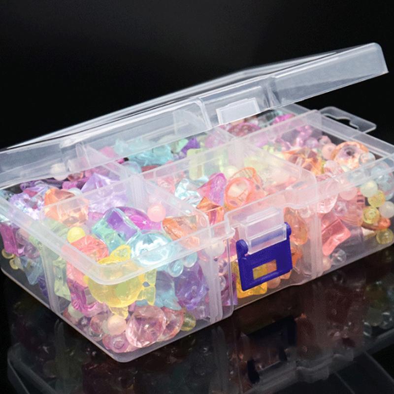 1Pc 6-Grid Plastic Box Removable Storage Box For Tools Jewelry And Fishing Gear Desktop Storage Box