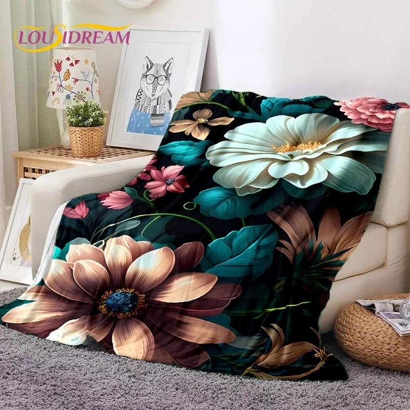 Dream Sun Flowers Nordic Daisy Yumuşak Battaniyeler, Sıcak Tut Atma Battaniyesi Piknik Yatakları Kanepe Ev Yatak Odası Hediyesi için Rahat Battaniye
