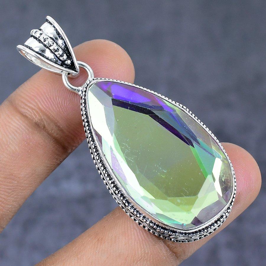 Baltic Amber Gemstone Handmade 925 Sterling Silver Jewelry Pendant 1.85" D7a28