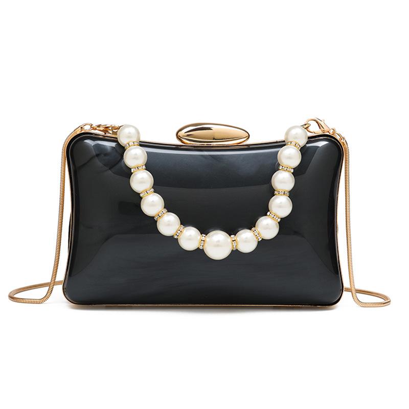 

2025 Hot Sale Women s Bags Rivet Exquisite Crossbody Bags Acrylic CHAINS Solid Shoulder Bags Candy Color Niche Design Sense чёрный