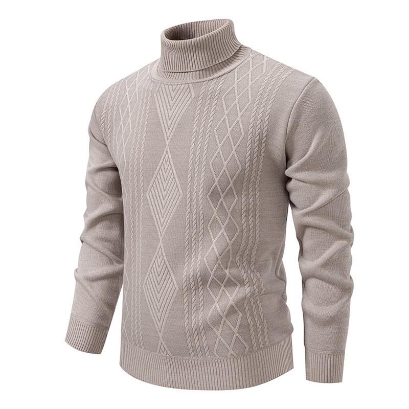 Mens Thick Knit Turtleneck Sweater Winter Warm Casual Base Layer Adults