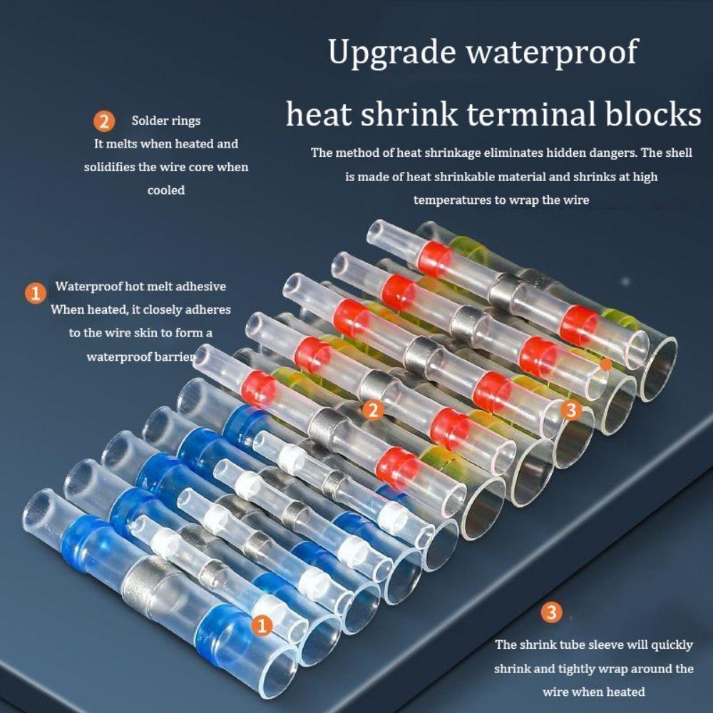 

200pcs Waterproof Electric Copper Tape Solder Sleeve Insulated Electrical Terminals Electrical Wire
