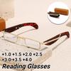 New Foldable Portable Anti-Blue Light Reading Glasses Fashionable Metal Square-Frame Presbyopic Glasses With Case Unisex