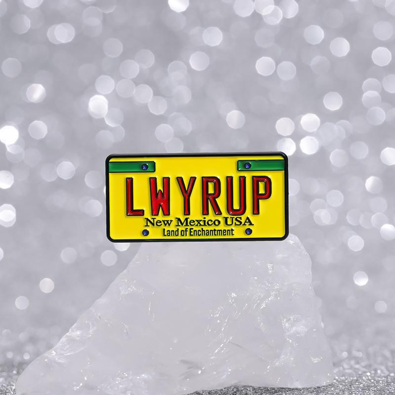 License Plate Enamel Pins Custom New Mexico USA Brooches Lapel Badges Punk Gothic Jewelry Gift for Movie Fan Friends