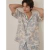 Lunaluz Men S Short Sleeve Collar Pajama Set Elize