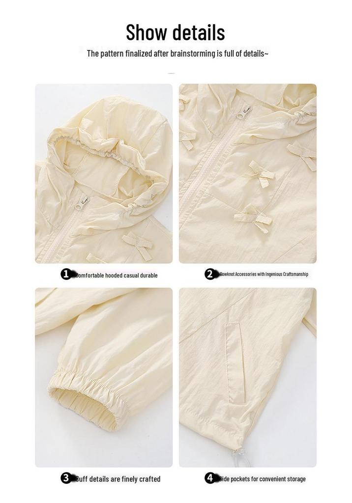 Girls' Summer 2026 Korean Style Sun Protection Jacket, Lightweight & Thin for Medium and Large Children