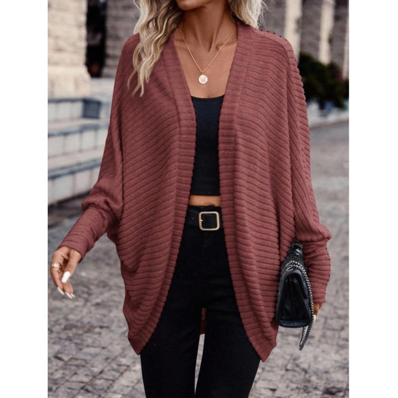 Women S Knitted Batwing Sleeve Cardigan Casual Autumn Outerwear