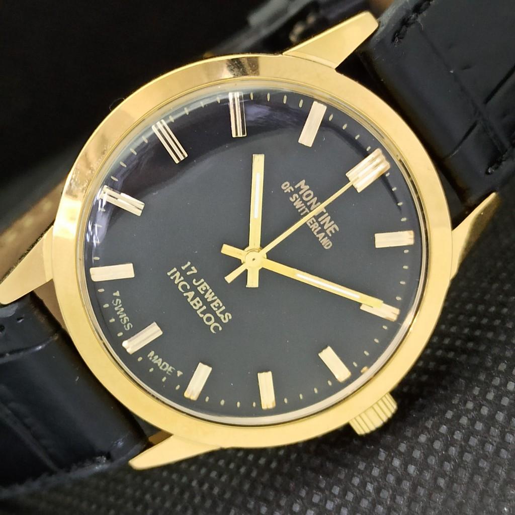 МУЖСКИЕ ЧАСЫ MONTINE 17 КАМНЕЙ INCABLOC ЗАВОДНЫЕ ШВЕЙЦАРСКИЕ ПОЗОЛОЧЕННЫЕ a285403-4