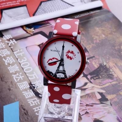 Eiffel Tower Fashion Watch Polka Dot Leather Ladies Watch