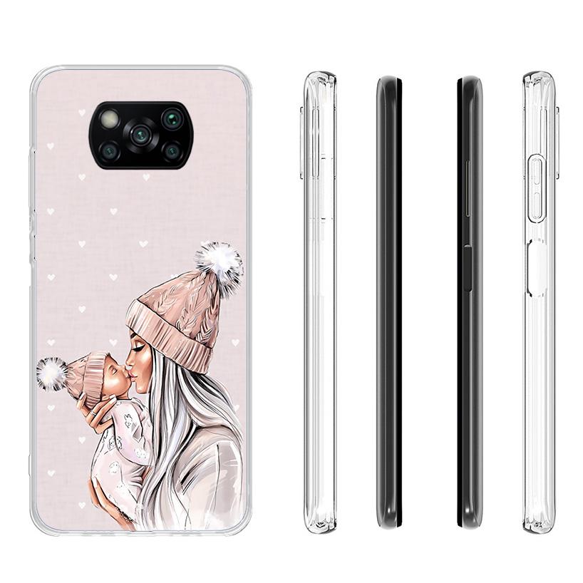 Mom Baby Girls Cover Phone Case For Xiaomi Poco F7 Ultra X7 X6 X5 Pro M7 Redmi 15C 15 13C 13 12C 12 10C 10 9A 9C 9T 9 Shell Poco