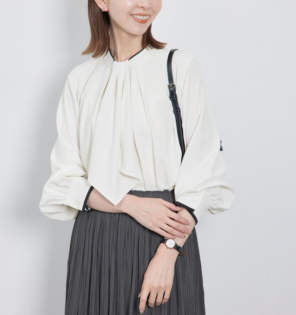 ROPE PICNIC Bowtie Women's Blouse, Off-White (15)