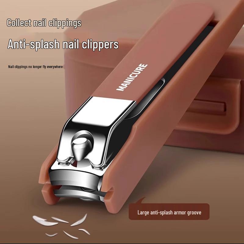 Portable Anti-Splash Nail Clipper & Scissors Set - Handbag Style for Home Nail Care