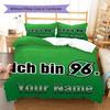 Hannover 96 Bettwäsche mit individuellem Namensmuster, Steppdecken-Set, Bettbezug, Kissenbezug, Heim-Geburtstagsgeschenk(1 Bettbezug + 2 Kissenbezüge, ohne Füllung)