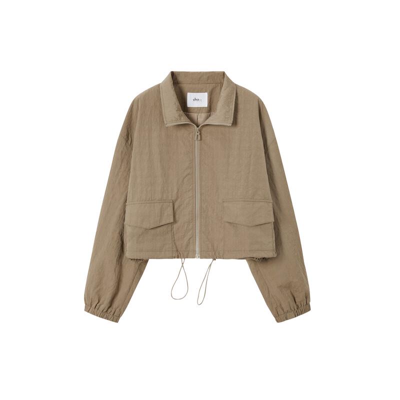 

Elva Island Women s Autumn Lightweight Stand Collar Casual Jacket L