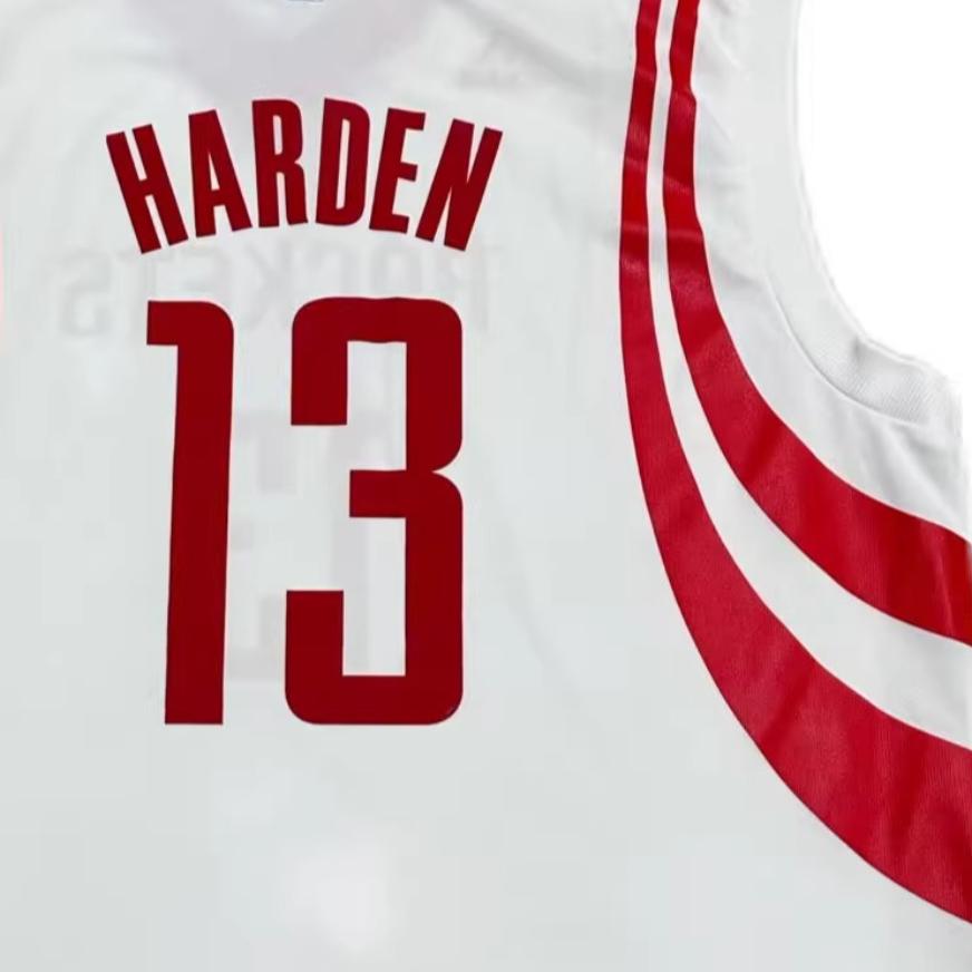 Adidas X NBA Collaboration Houston Rockets Harden Fashion Comfortable Soft Skin-Friendly Basketball Jersey Unisex Jersey White 7818A-3RJ-AEB2072