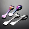 304 Stainless Steel Children's Cartoon Deer Colorful Titanium Plated Small Fork Spoon Mother and Baby Gifts Tableware Baby