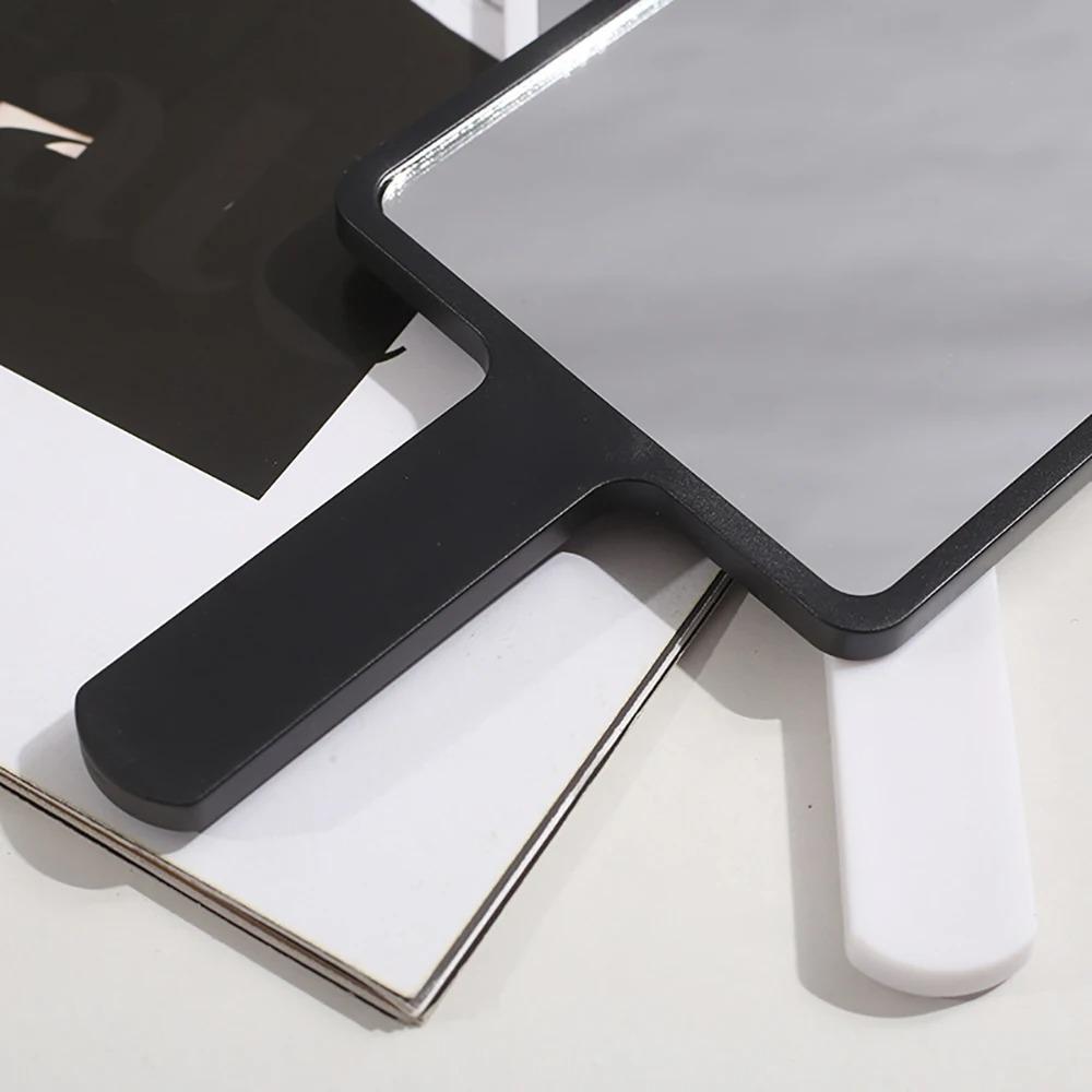 1pc Square Handheld Women Travel Makeup Mirror Chic Handle Dual-Use Desktop Personalized Gift Initial Name 26 Letters Pattern