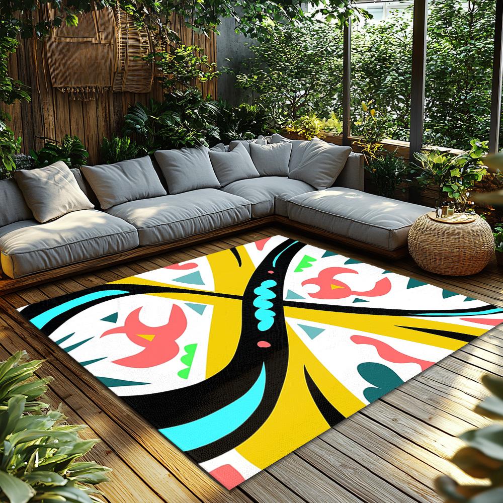 Unique Bohemian Area Rug Non Slip Floor Mat Washable Home Decor Indoor Outdoor Welcome Door Mat Stylish Modern Abstract Pattern