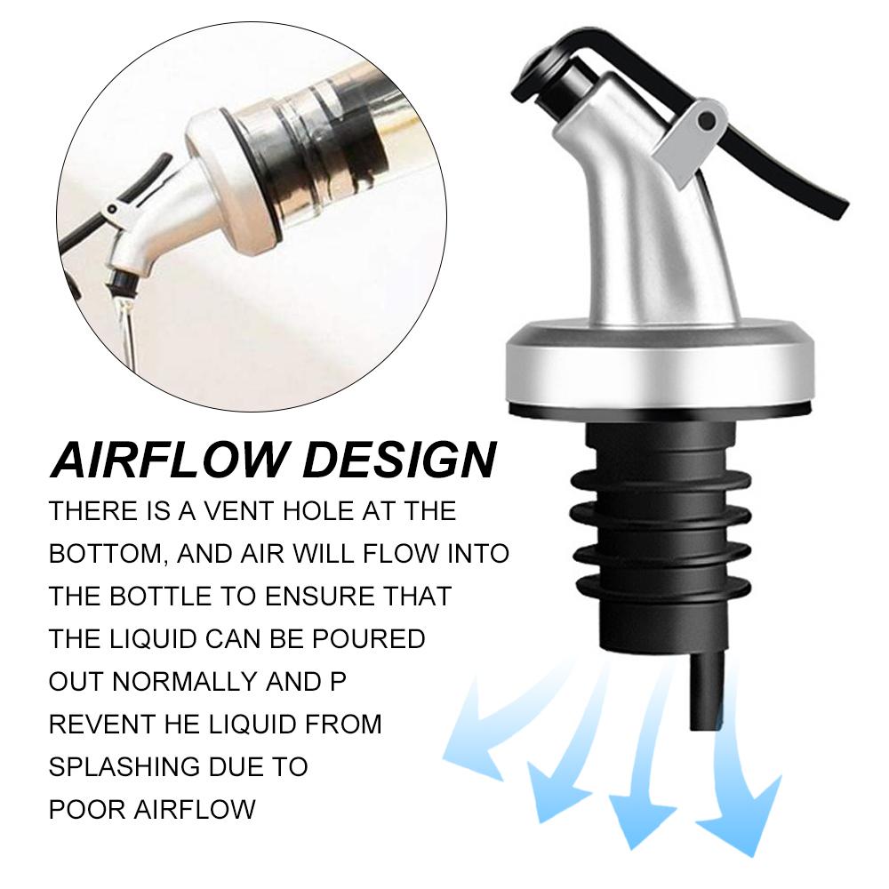 1/5Pcs Stainless Steel Oil Bottle Pourer Olive Oil Dispenser Leakproof Oil Spout Silicone Bottle Stopper for Kitchen Accessories