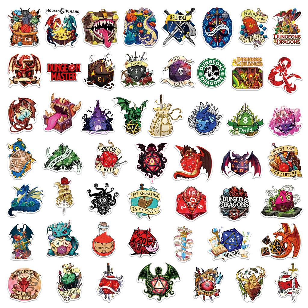 1050Pcs Dungeons Dragons Graffiti Stickers Exquisite Cool Diy Toys Secret For Bottle Scrapbook Travel Bag Aesthetic Decals