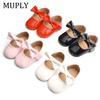 Newborn Baby Girls Shoes PU Leather Big Bow Princess First Walkers Soft Soled Non-slip Footwear Wedding Party Shoes