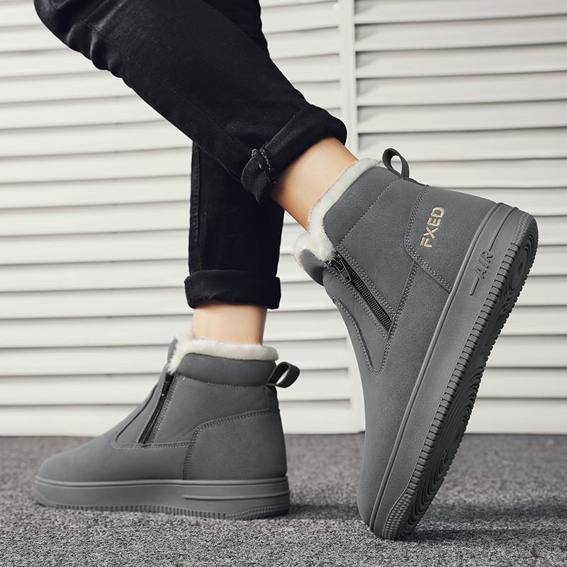 Botas de nieve de invierno para hombre, de cachemira, gruesas y cálidas, de algodón, resistentes al frío, con suela gruesa, informales, cortas, hasta el tobillo, M1102