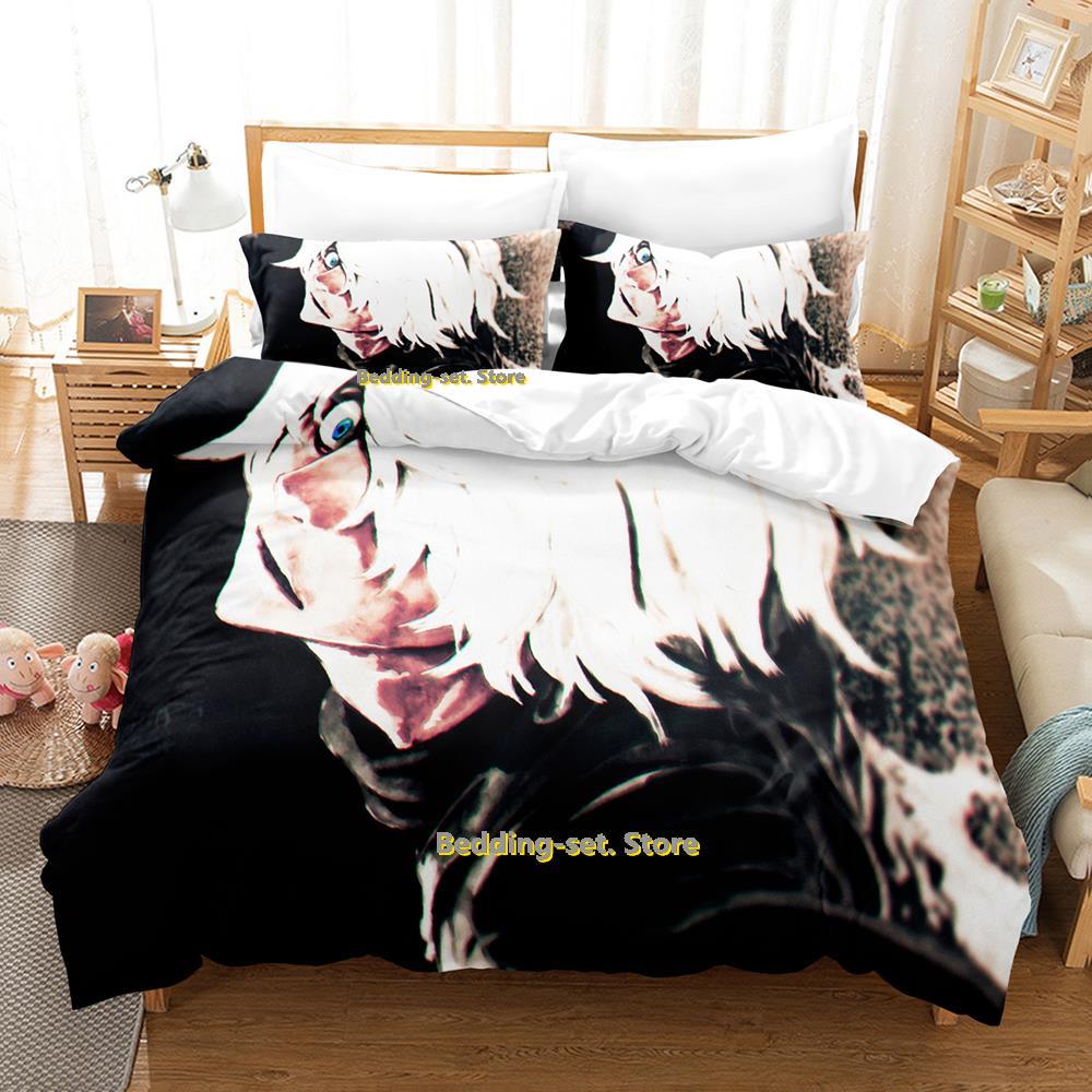 Comforter Hell'S Paradise Gabimaru & Sagiri Bedding Set Cartoon Anime Three-Piece Set Adult Kid Bedroom Three-Piece Suits Roupas De C