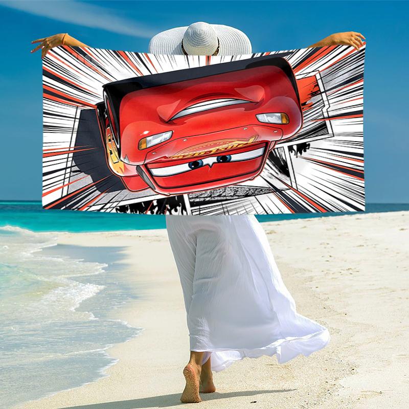 Lightning McQueen Beach Towel Outdoor Camping Beach Towel for Vacation Swim Outdoor Pool Absorbent Bath Towel