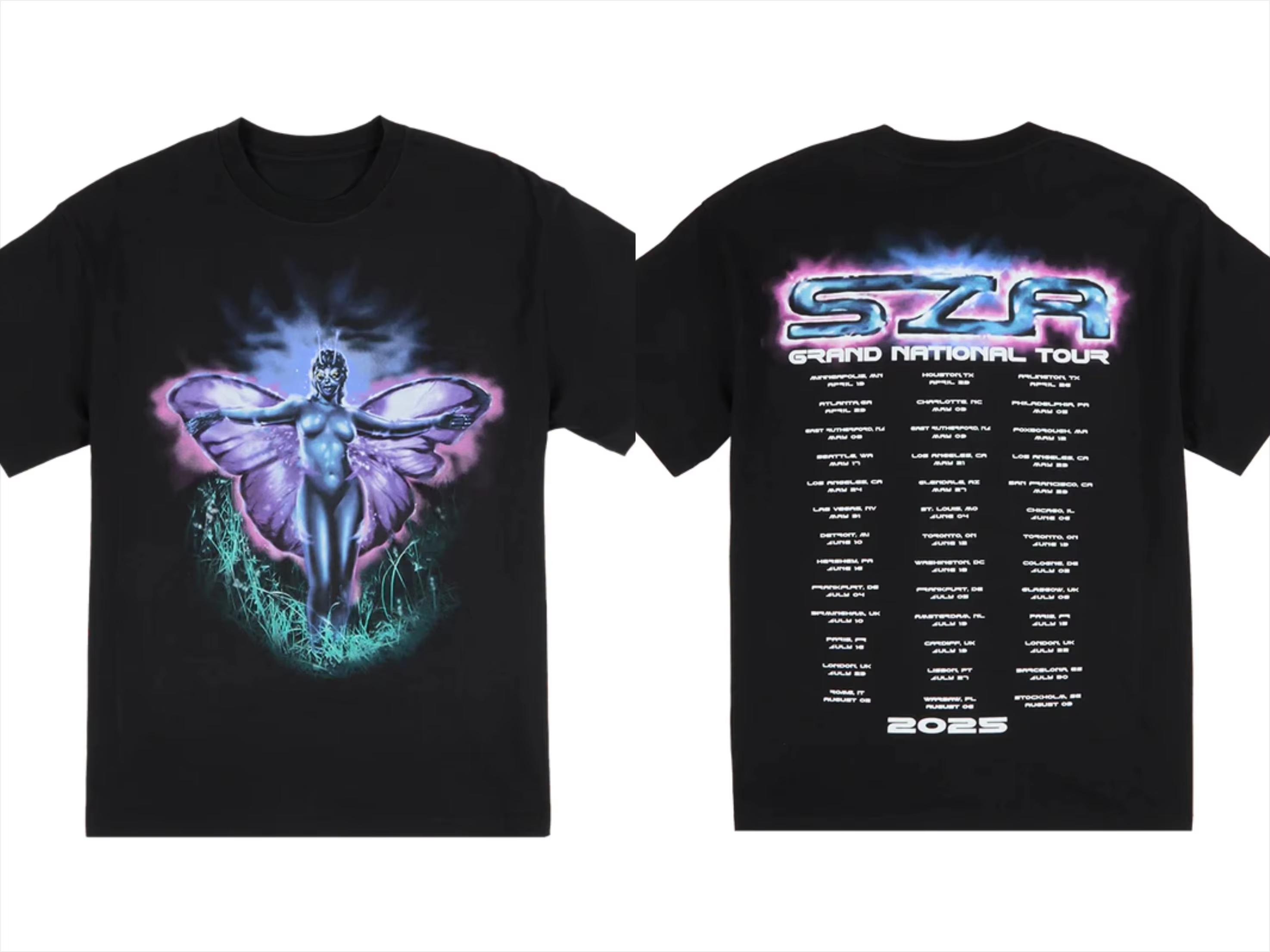

SZA Kendrick Lamar 2025 Global Tour Printed T-Shirt Fan Women s T-Shirt Vintage Cotton Fan Support Short Sleeve Top Oversize Tee 4XL