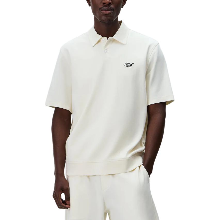 Kith Interlock Graham Polo Silk Men Tops Cream KHM034907-116