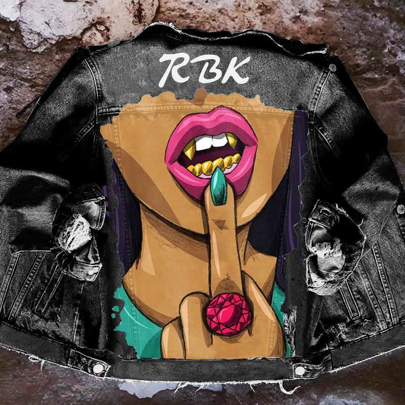 Dámská džínová bunda Ležérní Podzim Zima Dlouhý rukáv Límec Kabát Streetwear Trendy Svrchní oblečení
