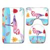 Flamingo Bathroom Toilet Three-Piece Floor Mat Doormat Bathroom Carpet