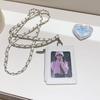 Creative Chain Card Holder PU Leather with Lanyard ID Card Card Holder Photos Protective Cover