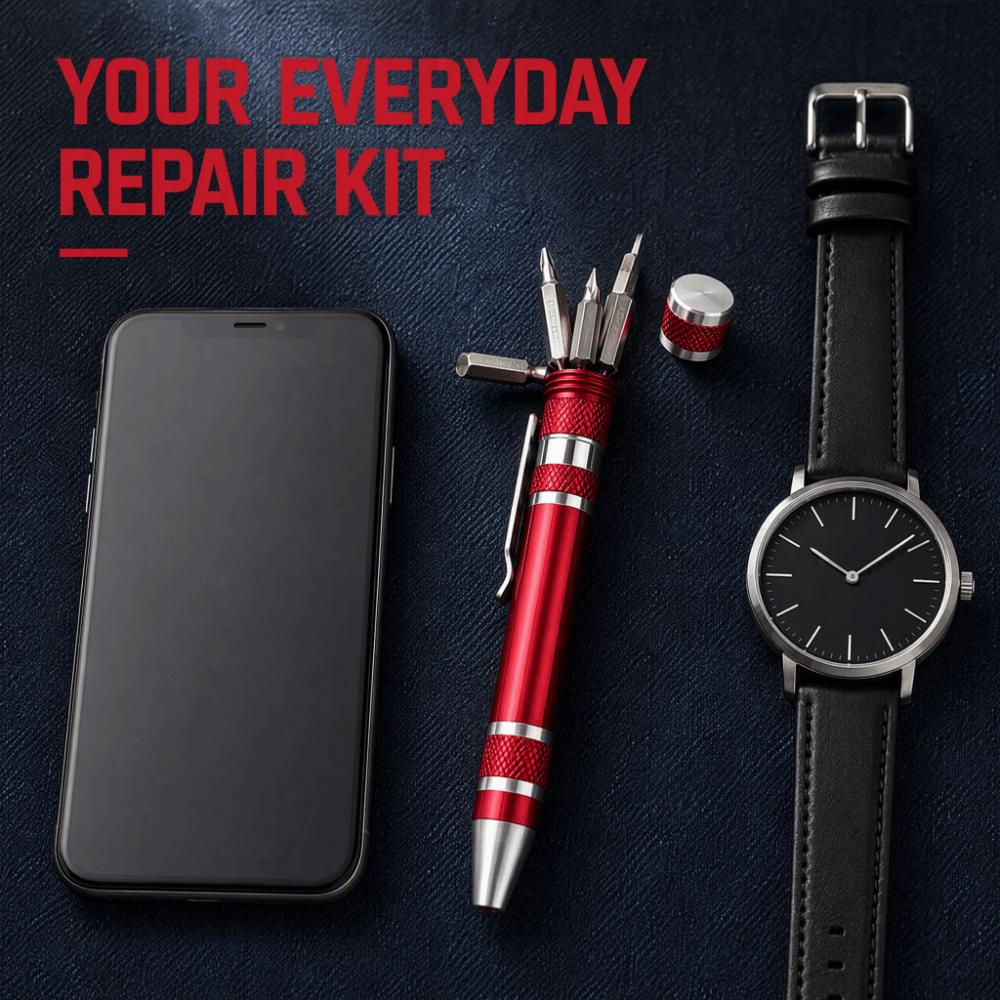 8 In 1 Pocket Screwdriver Set Magnetic Bits Changeable Bits Multitool Precision Bits Aluminum Alloy Portable Repair Tool