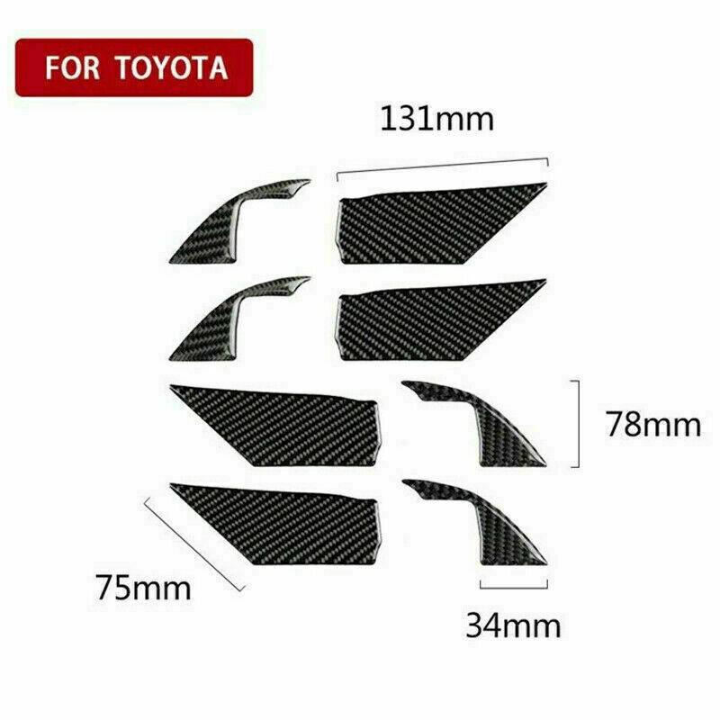 Real Carbon Fiber Inner Door Handle Bowl Cover Trims For Toyota Camry 2018-2023