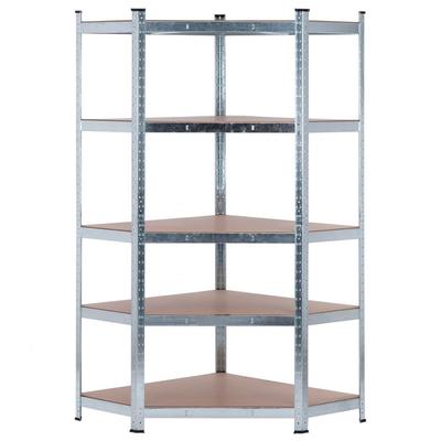 Home Galvanized Metal Corner Shelf 875kg 5 Shelves 180x90x40cm