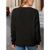 Spring Autumn Women Sweater Knitted Skeleton Pullover Long Sleeve Crochet Jacquard V-Neck Loose Top