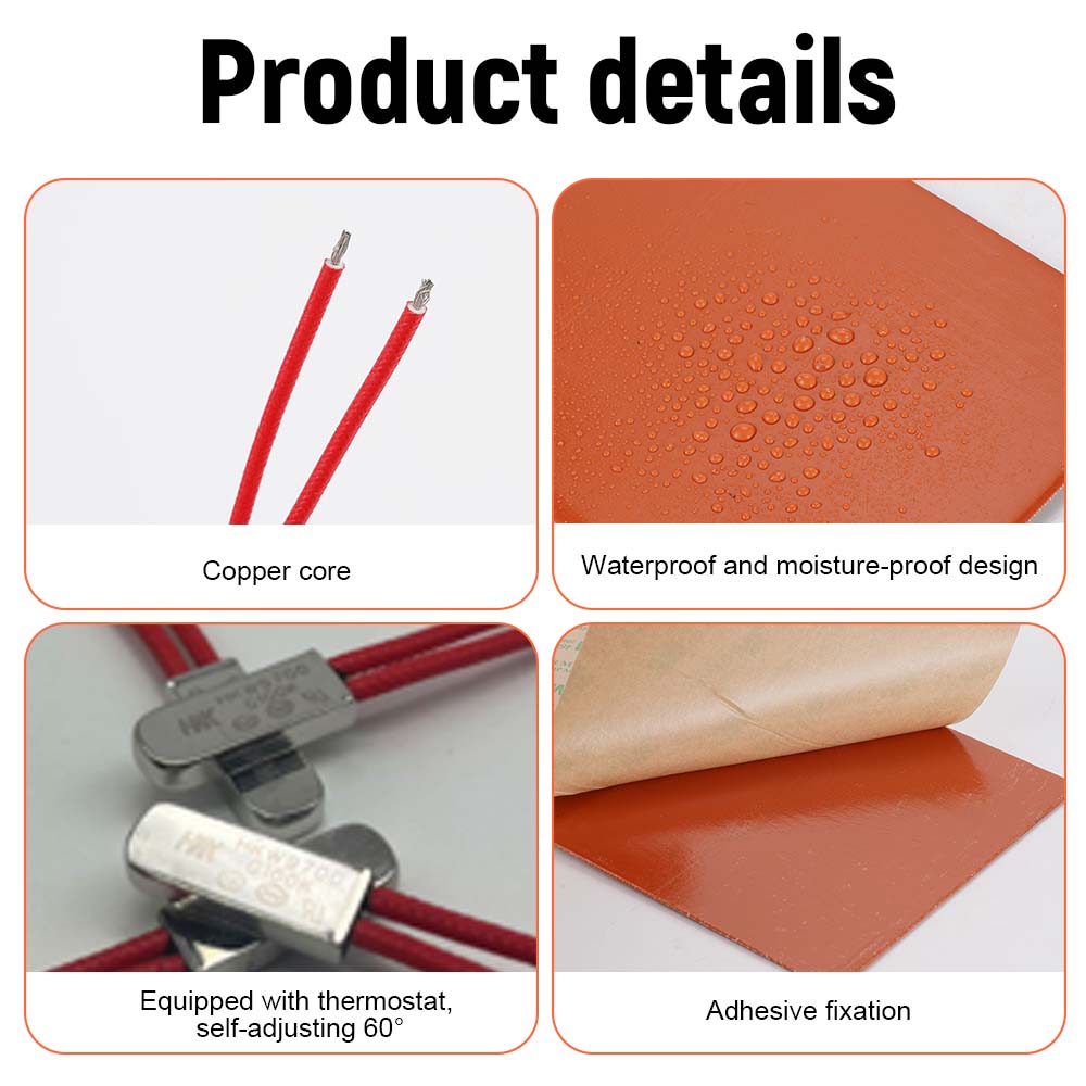12V/24V Silicone Engine Oil Pan Sump Tank Heater Pad Heating Plate Antifreeze Heater For Car Fuel Tanks Water Tanks Accessories
