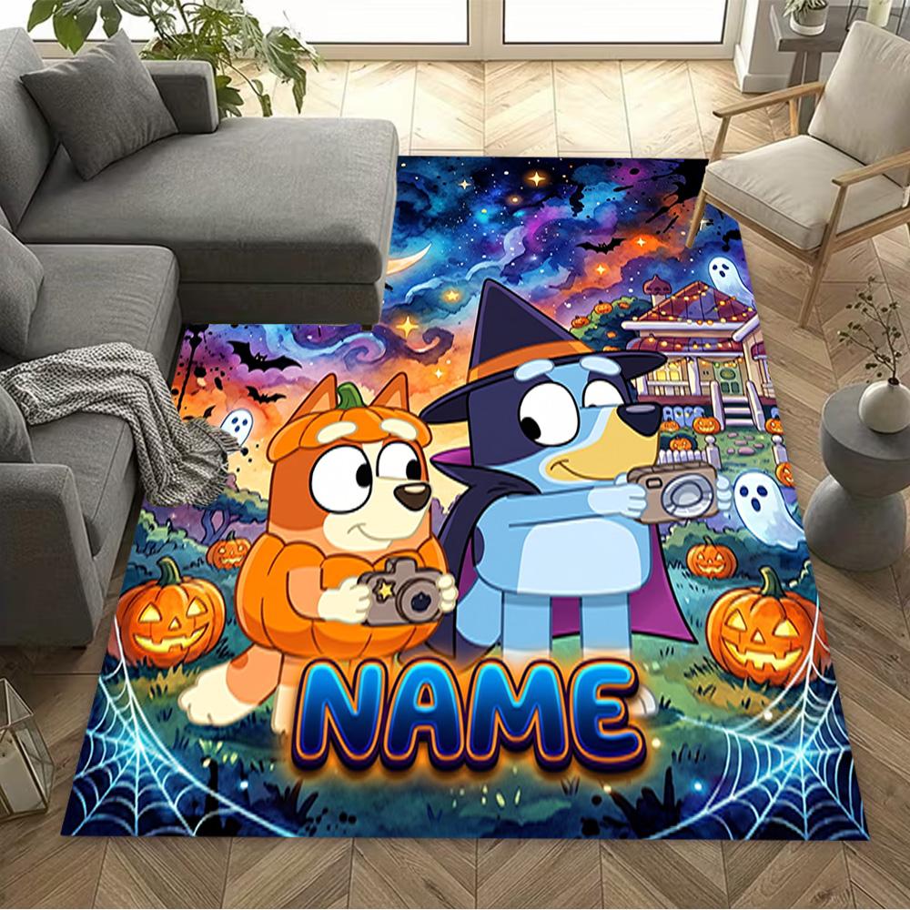 Halloween Friends Trick-or-treat Personalized Text Carpet Suitable for Study Room Foyer Playrooms Entryway Anti-slip Rug Anime Office Decor