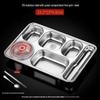 Huihuang 316 Stainless Steel 5-Compartment Meal Tray
