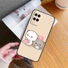 Cartoon Peach Mochi Cat Case For OPPO A96 A76 A16 A5 A9 A15 A54 A74 A94 A78 A98 A17 A77 A52 A72 A93 A57S A54S A53S