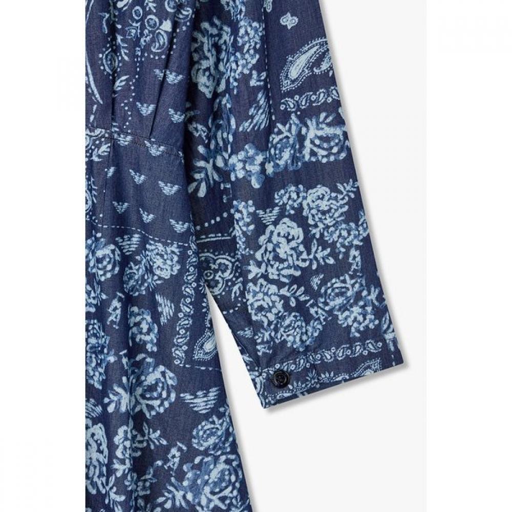 Emporio Armani Women Bandana Print Chambray Dress A526112509