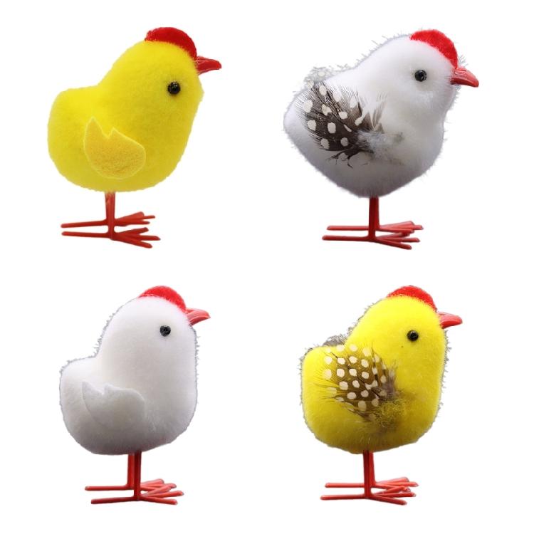 Cute Easter Toy Handmade Chick Animal Cute Easter Figurine Table Decors