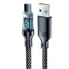 120W Fast Charging Dual Type-C Cable with Intelligent Display for Apple, Huawei, and Laptops